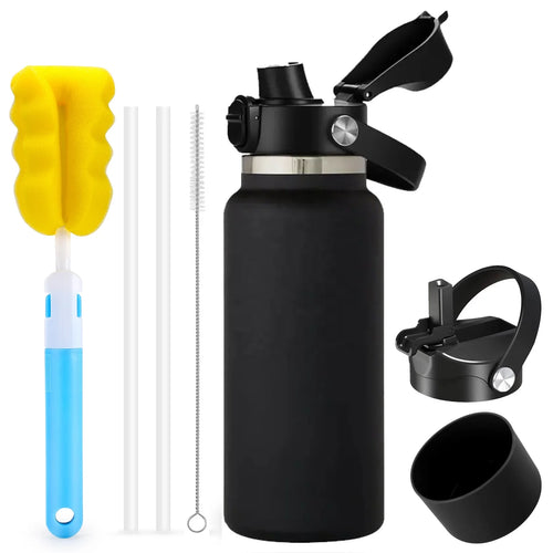 1L Drinking Insulated Vacuum Stainless Steel 1 Liter 32oz 64 oz Gym Sports Metal Water Drink Bottle with Straw