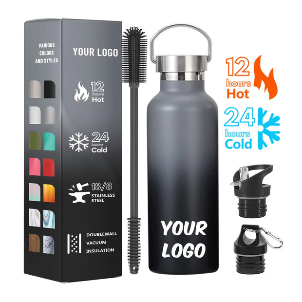 500ml 600ml 750ml 1000ml Stainless Steel Sports Water Bottle